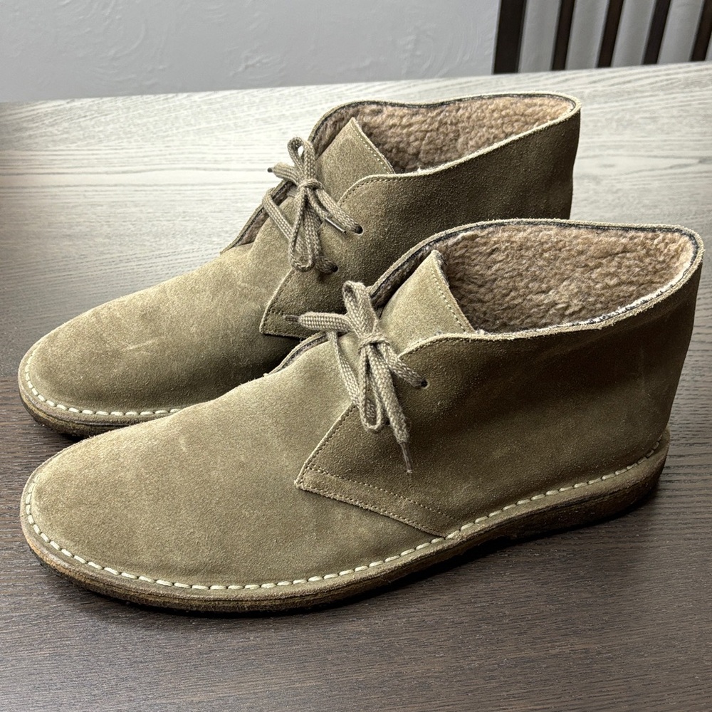 J. Crew Olive Suede Chukka Boots